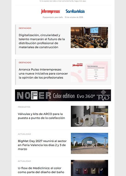 Newsletter Equipamiento para baño