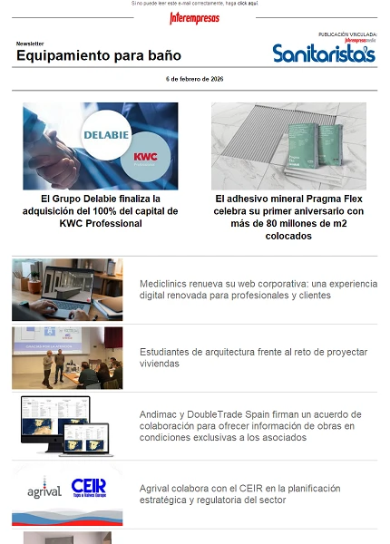 Newsletter Equipamiento para baño