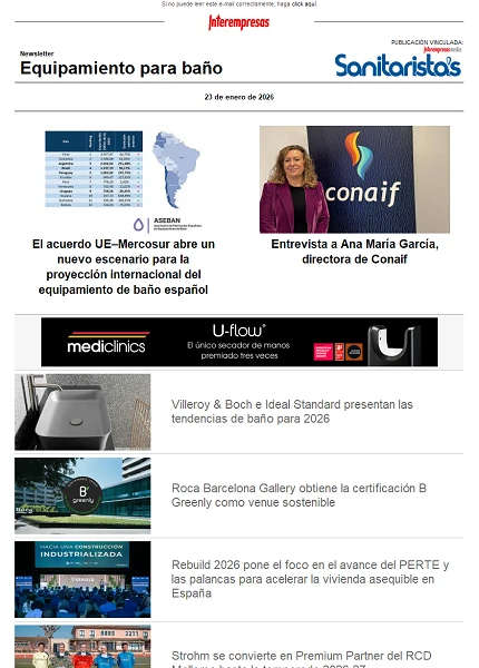 Newsletter Equipamiento para baño