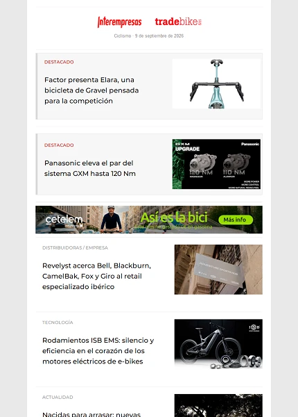 Newsletter TradeBike Newsletter TradeBike