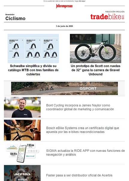 Newsletter TradeBike