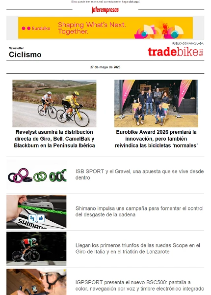 Newsletter TradeBike Newsletter TradeBike