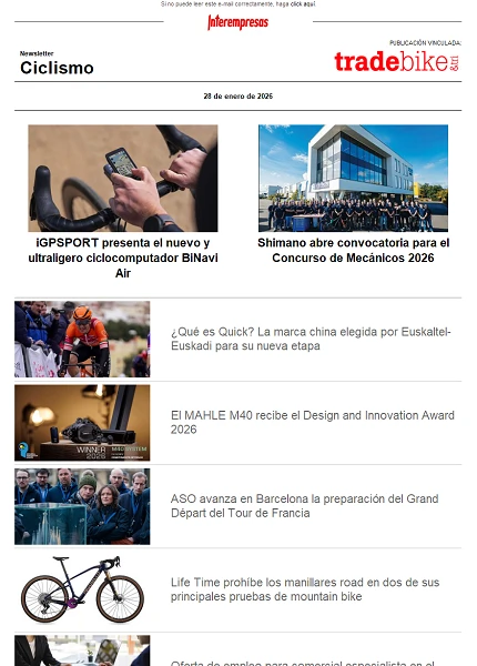 Newsletter TradeBike Newsletter TradeBike