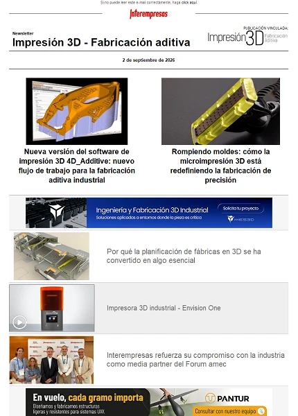 Newsletter Impresión 3D / Fabricación aditiva