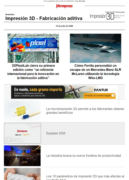 Newsletter Impresión 3D / Fabricación aditiva Newsletter Impresión 3D / Fabricación aditiva
