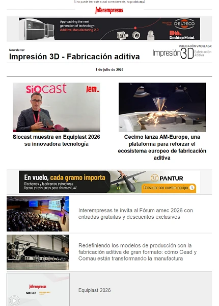 Newsletter Impresión 3D / Fabricación aditiva