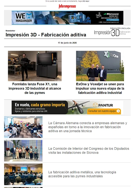 Newsletter Impresión 3D / Fabricación aditiva