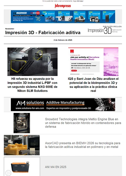 Newsletter Impresión 3D / Fabricación aditiva