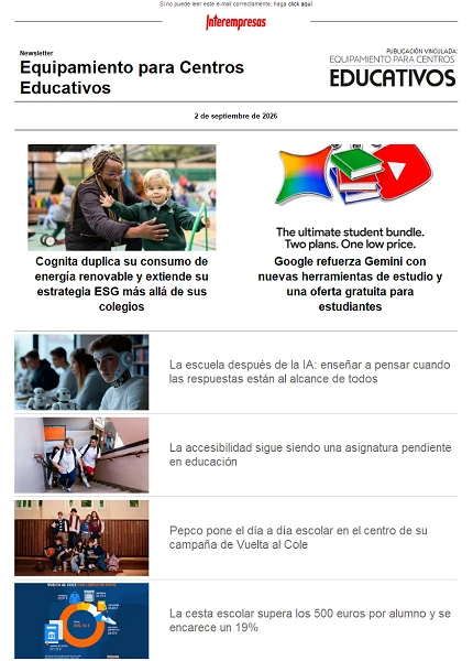 Newsletter Equipamiento para Centros Educativos Newsletter Equipamiento para Centros Educativos