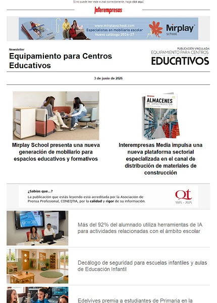 Newsletter Equipamiento para Centros Educativos
