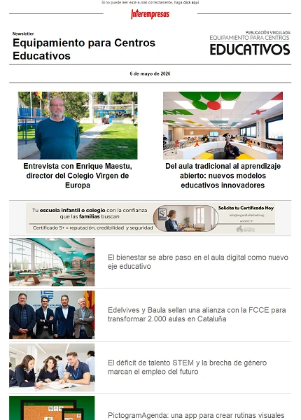 Newsletter Equipamiento para Centros Educativos