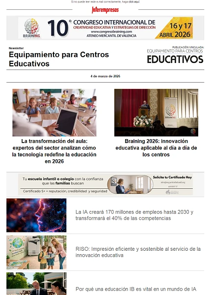 Newsletter Equipamiento para Centros Educativos
