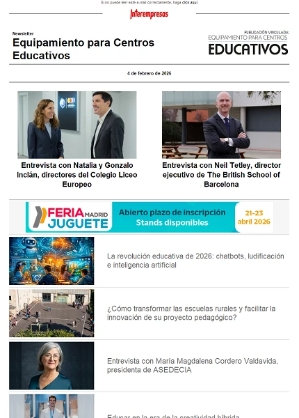 Newsletter Equipamiento para Centros Educativos