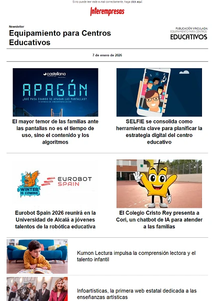 Newsletter Equipamiento para Centros Educativos