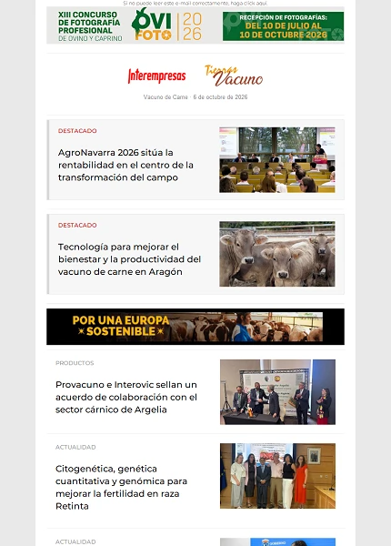 Newsletter Vacuno de Carne Newsletter Vacuno de Carne