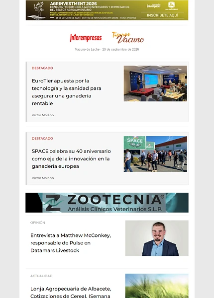 Newsletter Vacuno de Leche