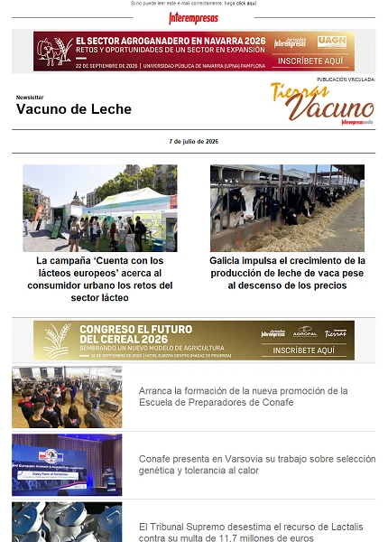 Newsletter Vacuno de Leche