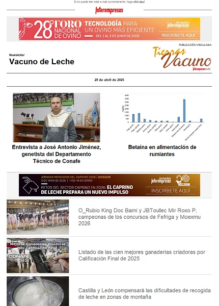 Newsletter Vacuno de Leche