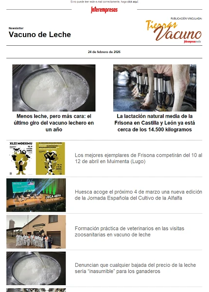 Newsletter Vacuno de Leche