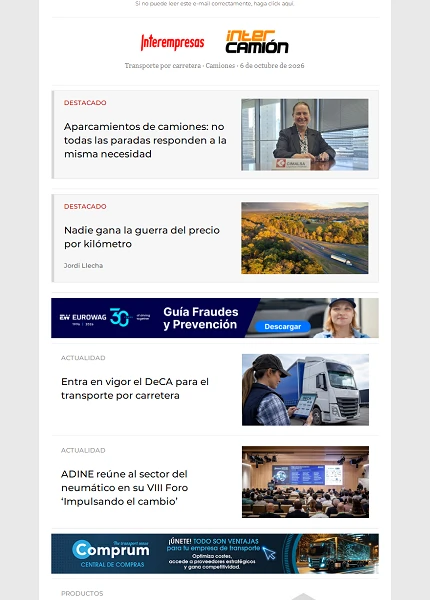 Newsletter Transporte por Carretera · Camiones Newsletter Transporte por Carretera · Camiones