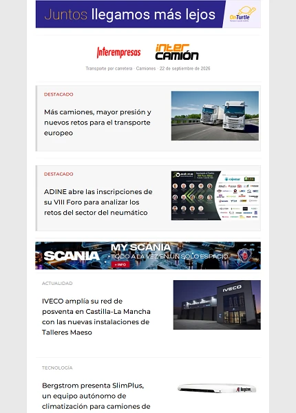 Newsletter Transporte por Carretera · Camiones Newsletter Transporte por Carretera · Camiones