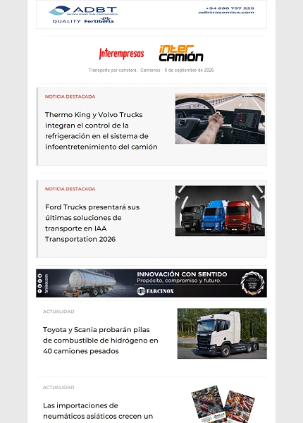 Newsletter Transporte por Carretera · Camiones