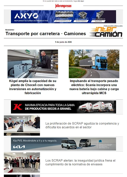 Newsletter Transporte por Carretera · Camiones