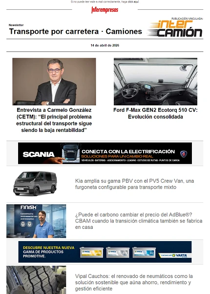 Newsletter Transporte por Carretera · Camiones Newsletter Transporte por Carretera · Camiones