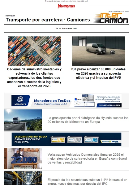Newsletter Transporte por Carretera · Camiones