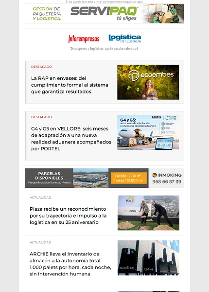 Newsletter Transporte y logística Newsletter Transporte y logística
