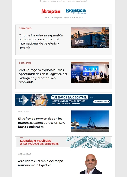 Newsletter Transporte y logística