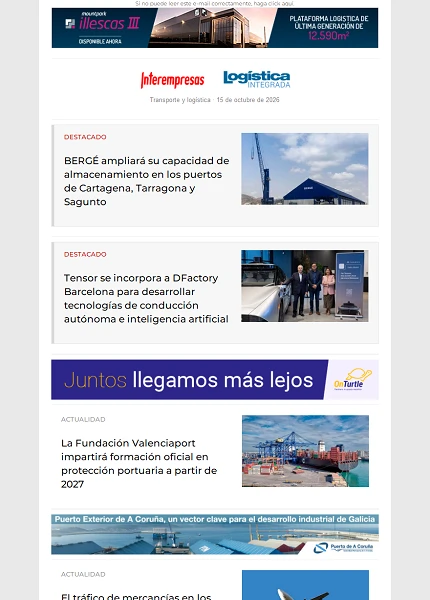 Newsletter Transporte y logística Newsletter Transporte y logística