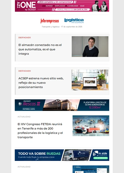 Newsletter Transporte y logística