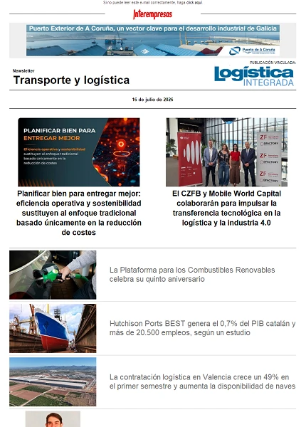 Newsletter Transporte y logística Newsletter Transporte y logística