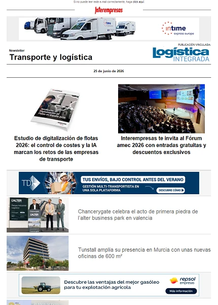 Newsletter Transporte y logística Newsletter Transporte y logística