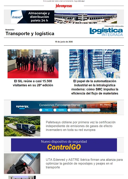 Newsletter Transporte y logística