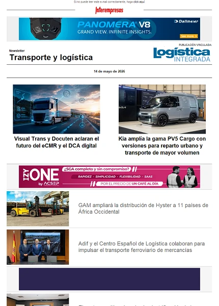 Newsletter Transporte y logística