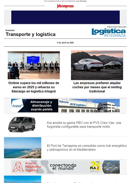 Newsletter Transporte y logística