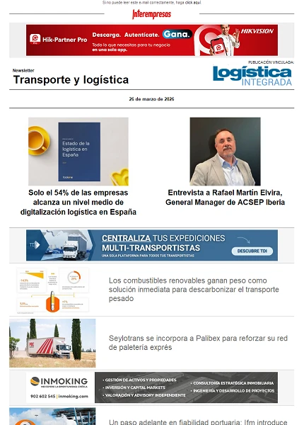 Newsletter Transporte y logística