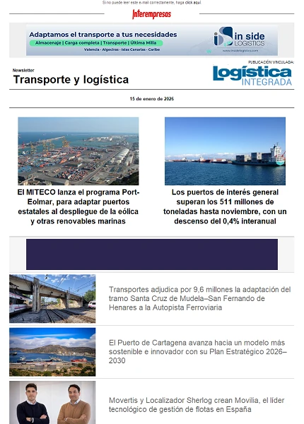 Newsletter Transporte y logística Newsletter Transporte y logística