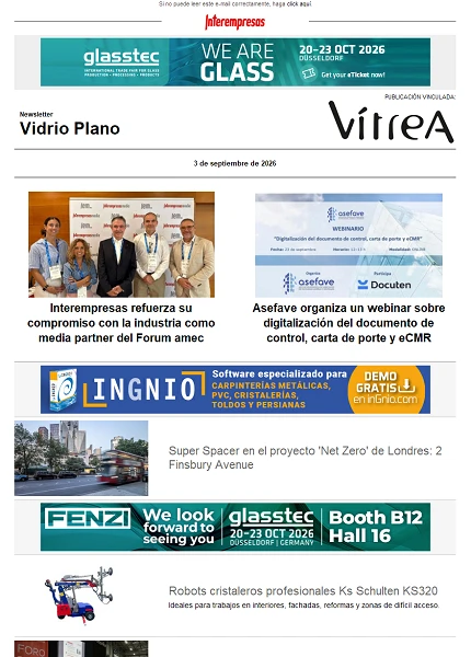 Newsletter Vidrio Plano