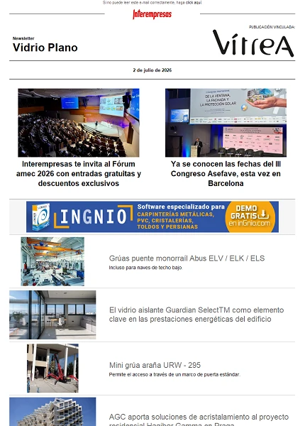 Newsletter Vidrio Plano Newsletter Vidrio Plano
