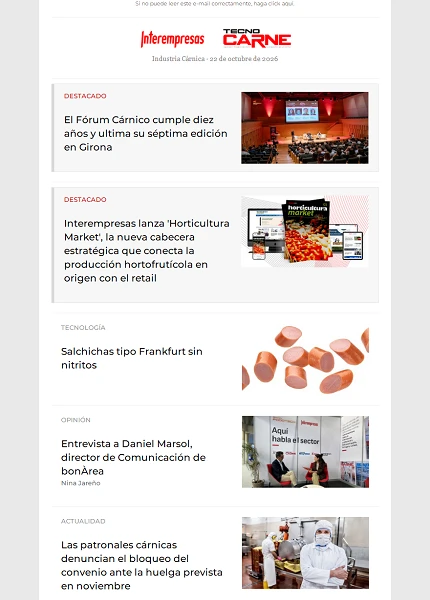 Newsletter Industria Cárnica