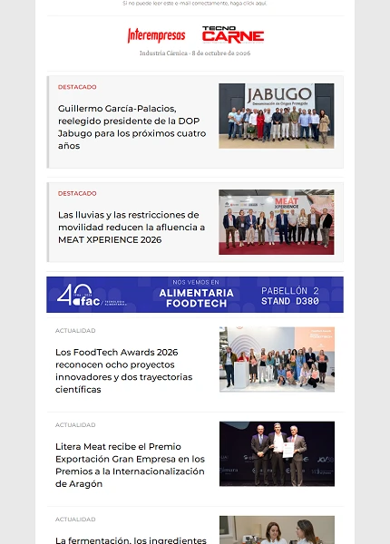 Newsletter Industria Cárnica Newsletter Industria Cárnica