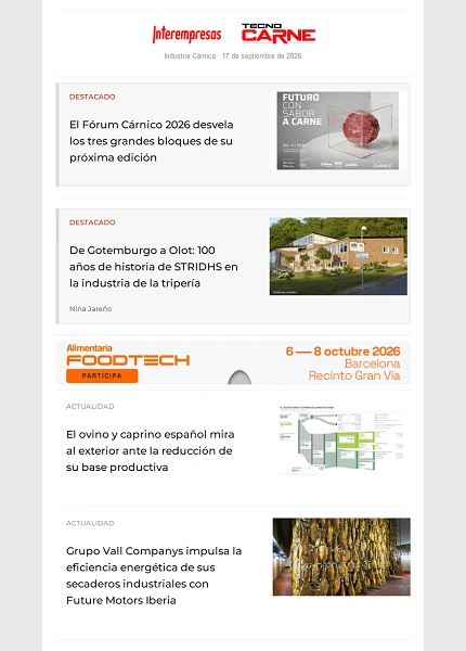 Newsletter Industria Cárnica