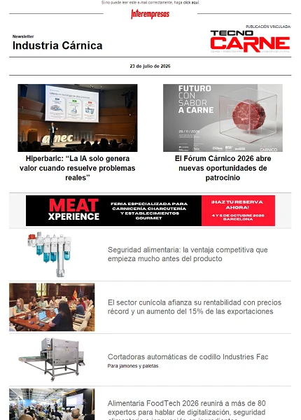 Newsletter Industria Cárnica Newsletter Industria Cárnica