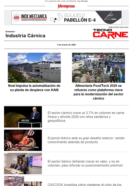 Newsletter Industria Cárnica