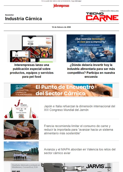 Newsletter Industria Cárnica