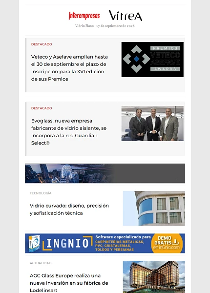 Newsletter Vidrio Plano