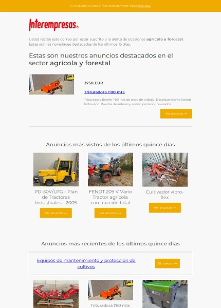 Alerta ocasiones Agr�cola